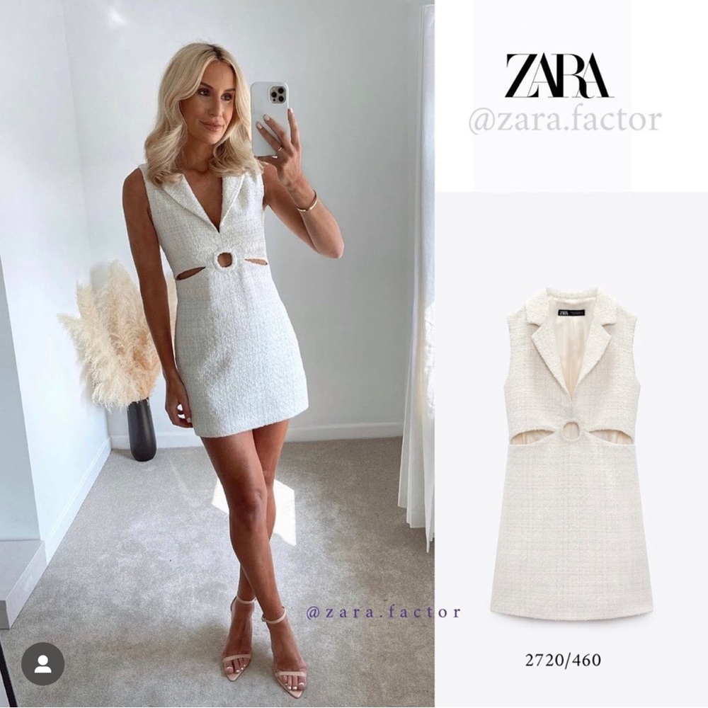 ZARA TEXTURED CUT OUT DRESS